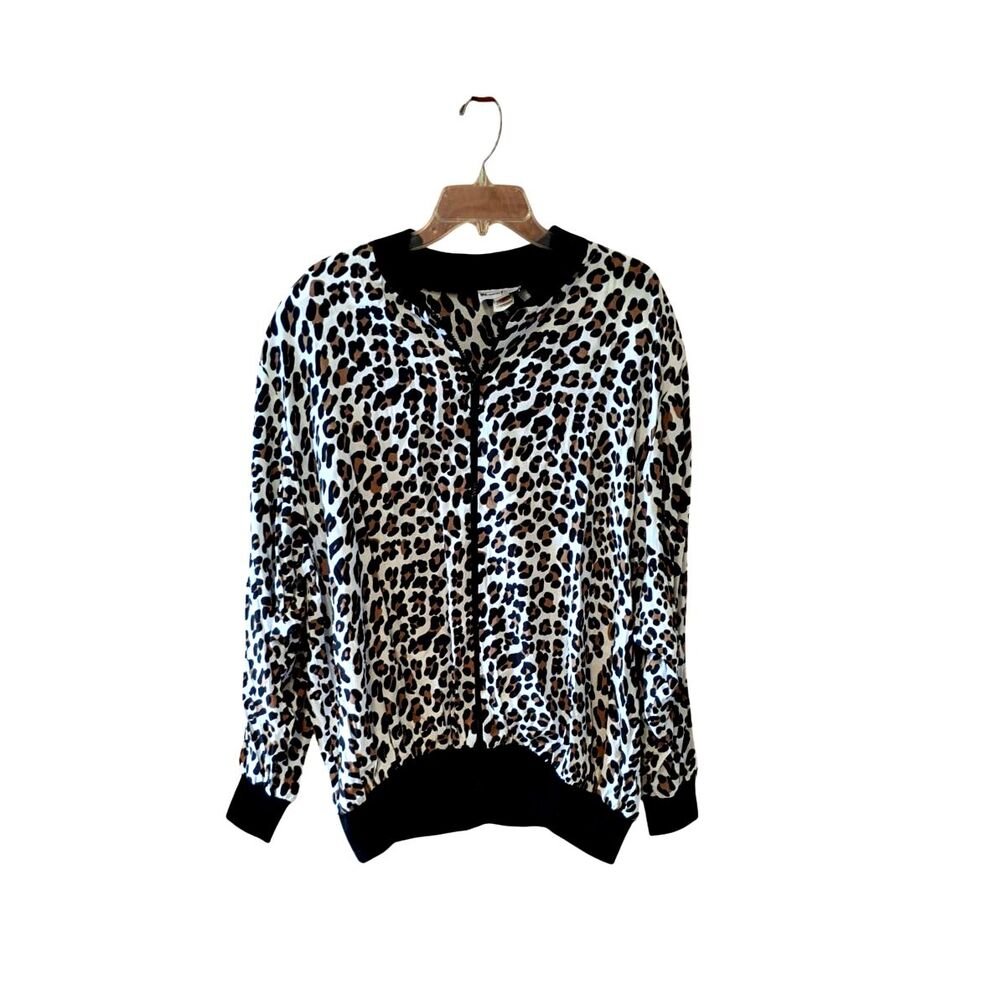 Gemini II Animal Print Bomber Varsity Jacket Union Label VTG 80s Sz L Mob Wife